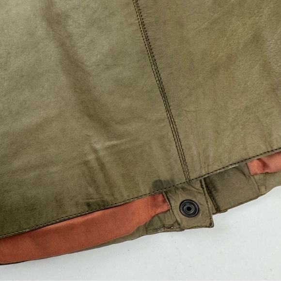 VTG MARC BUCHANAN PELLE PELLE LEATHER Jacket Women’s 9/10 Distressed Green - Picture 15 of 16